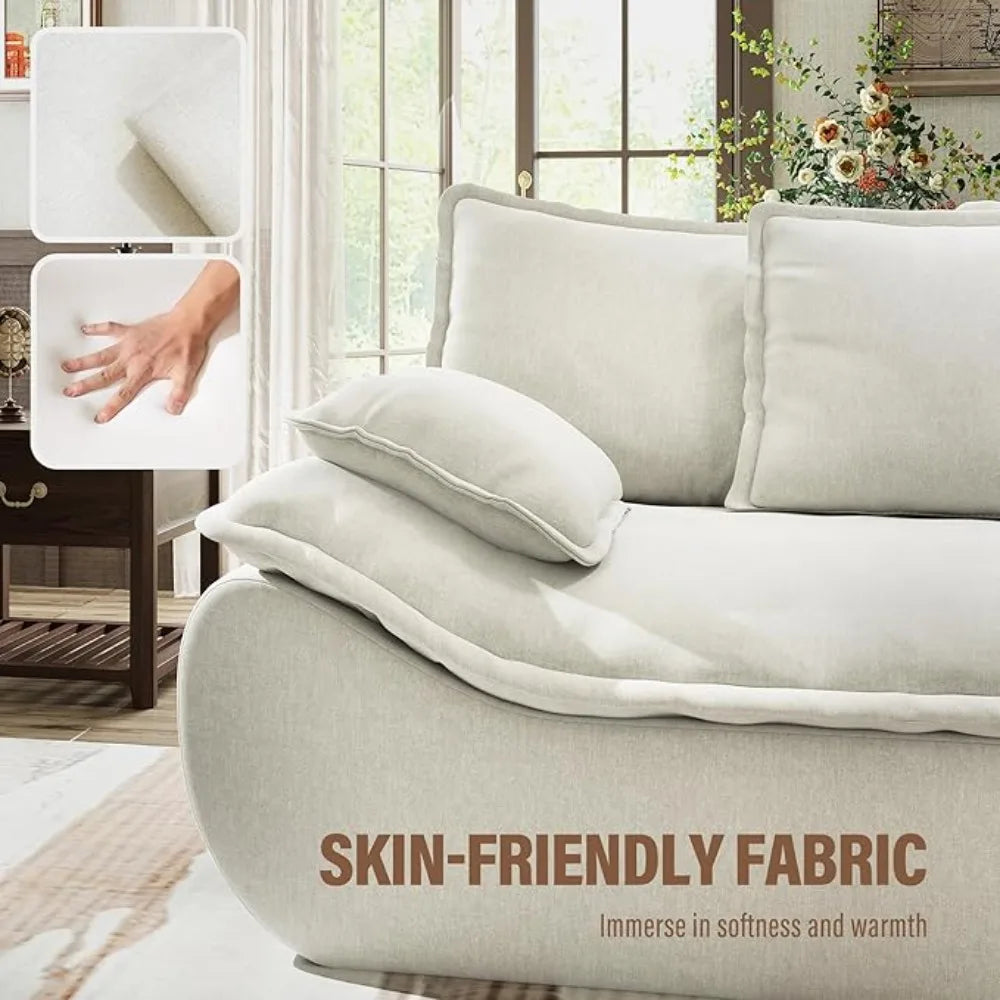 Sectional Sofa 2-Seater Modular – Comfy Loveseat with Throw, Deep Seat Small Sofa, Memory Foam for Living Room/Office/Apartment