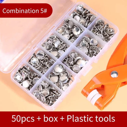Snap Button Kit With Hand Pressure Pliers 50pcs 100pcs Snaps , Metal Snaps For Sewing, Sewing Snaps For DIY Crafts Clothes Hats