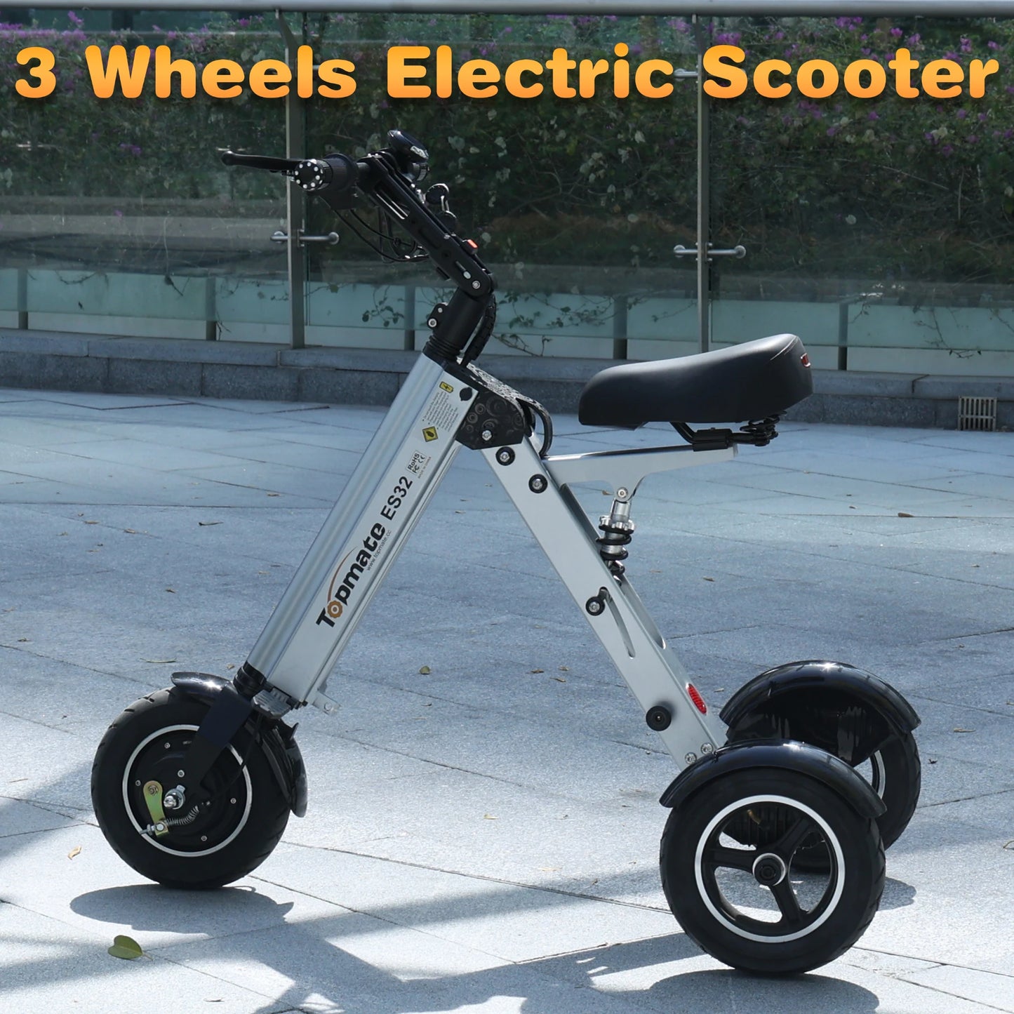 TopMate ES32 Folding Mobility Scooter with Reverse Function E-Tricycle for Adult and Senior, up to 15Mph & 20 Miles 3 Wheel