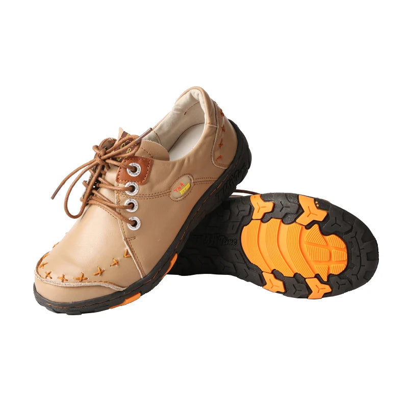 TMA EYES Spring and Summer New Minimalist Top Layer Cowhide Soft Flat Shoes For Women