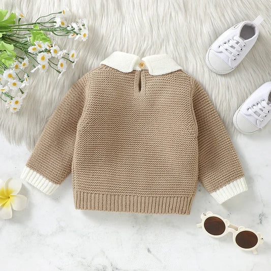Autumn Winter Baby Boy Girl Knit Sweaters - Fashion Turtle Neck Long Sleeve Pullovers Tops for Newborn Infant Toddler