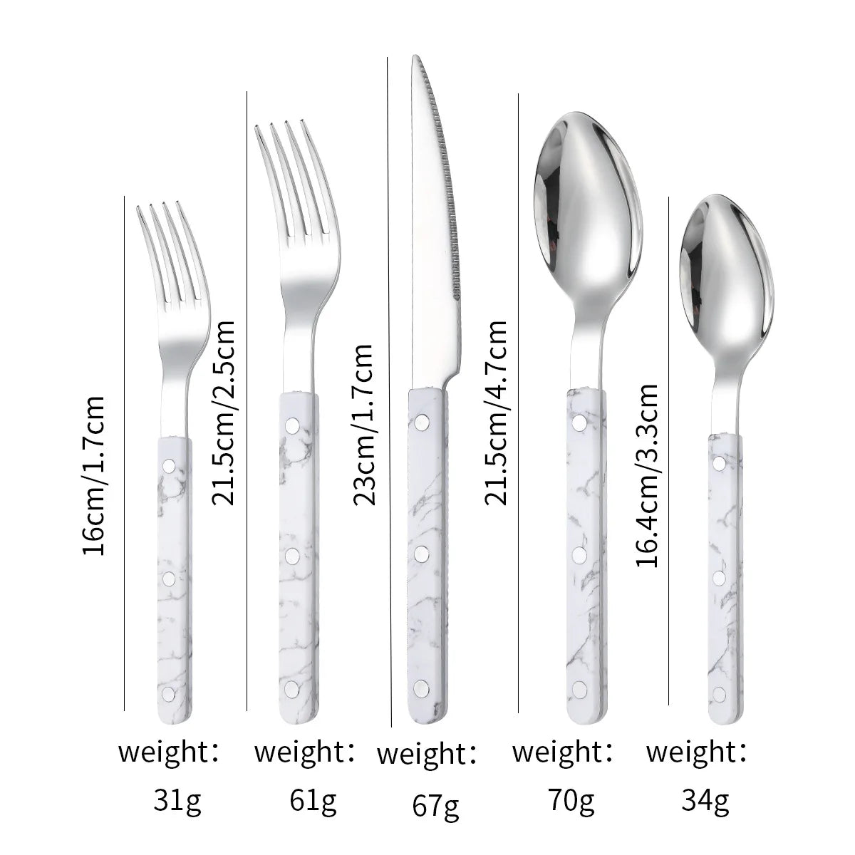 Fashion New Colorful Handle 304 Cutlery Set  Stainless Steel Creativity Gift Flatware Knife Fork Spoon dinnerware set