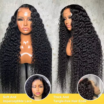 30 40 Inch Water Wave Lace Front Wig 4x4 5x5 Deep Wave Glueless Closure Wig Brazilian 13x6 HD Curly Lace Frontal Human Hair Wigs