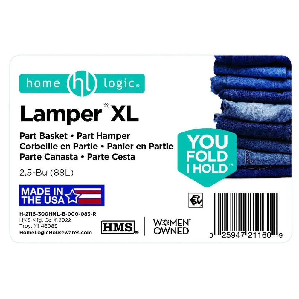 Durable Plastic Laundry Hamper 2.5 Bushel Capacity Ventilated Design Multi-Purpose Carry Handles Ideal Home Dorm Room