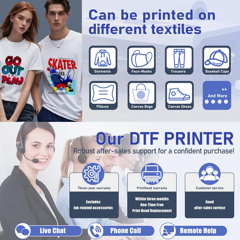 Colorsun A4/A3 DTF Printer Impressora T-Shirt Printing Machine A3/A4 DTF Printers For T-Shirt Hoodies Cloth all Fabric