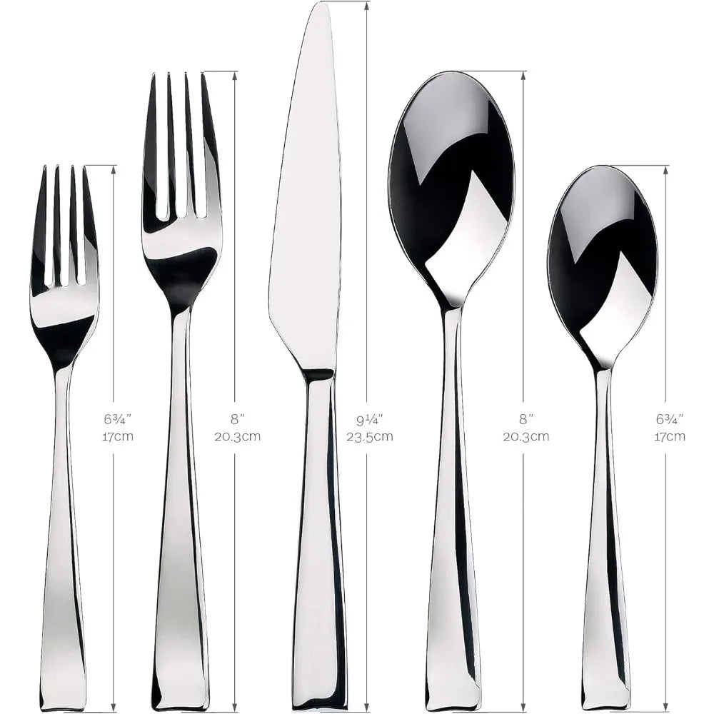 20-Piece Stainless Steel Flatware Set, Polished Silverware Collection for 4, Kitchen Dining Cutlery