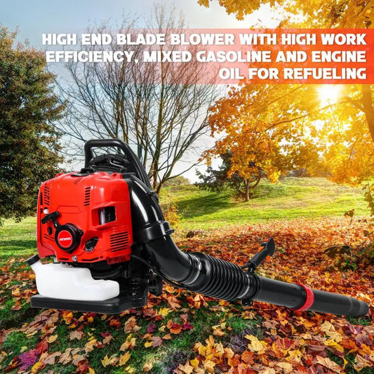 Leaf Blower, 75.6CC 4-Stroke Backpack Gas Leaf Blower, Snow Blower, Up to 900 CFM and 210 MPH, Variable Speed, Cruise Control