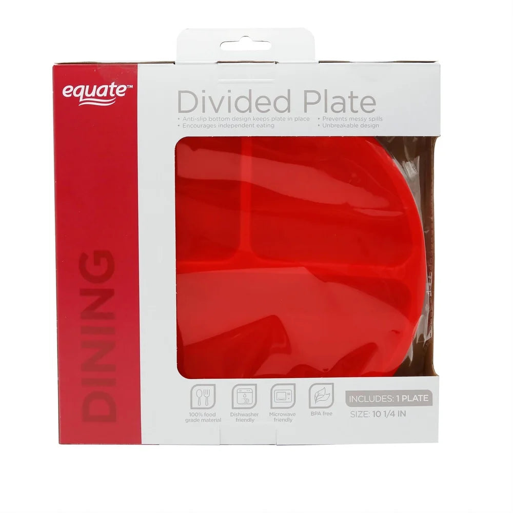 Unbreakable Silicone Divided Plate Anti-Slip Design Dishwasher Safe Food Grade Ideal Independent Eating No Mess Spill Prevention