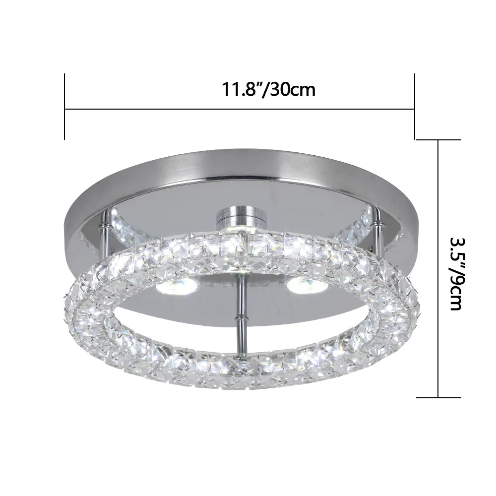 Crystal Flush Mount Ceiling Light Fixtures LED Round Square Chandelier Light Fixture Ceiling Lamp for Kitchen Hallway Foyer