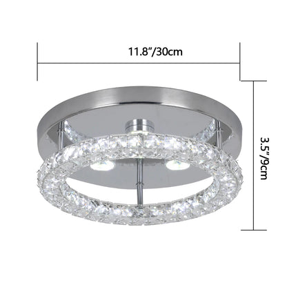 Crystal Flush Mount Ceiling Light Fixtures LED Round Square Chandelier Light Fixture Ceiling Lamp for Kitchen Hallway Foyer