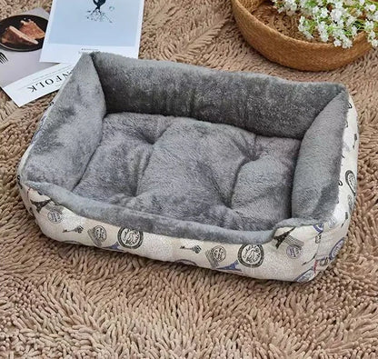 Warm pet kennel， dog cushion gray plush，breathable dog bed cat sleeping bag