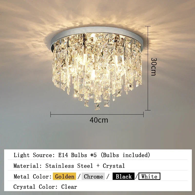 Modern Crystal Ceiling Chandelier For Living Room LED Lustre Hanging Lamps Dining Room Pendant Light Suspension Luminaire Lampen