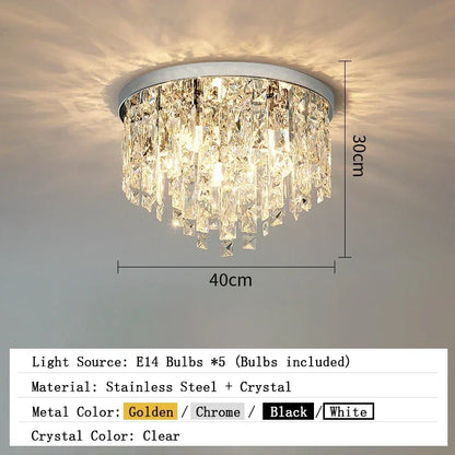 Modern Crystal Ceiling Chandelier For Living Room LED Lustre Hanging Lamps Dining Room Pendant Light Suspension Luminaire Lampen