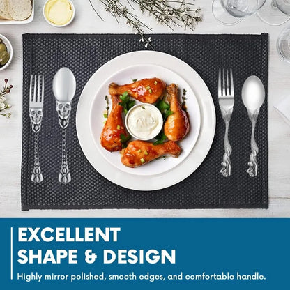 Creative Party Decor Fork and Spoon Set Skull Angel Mermaid Cutlery Stainless Steel Fork Spoon Halloween Party Dinner Cutlery