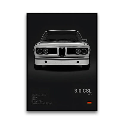 2-A1 Famous Cars G80 M3C Canvas Wall Art Print Poster E30 M3 Z8 Decorative Mural Modern Home Decor Birthday Gift Unframed