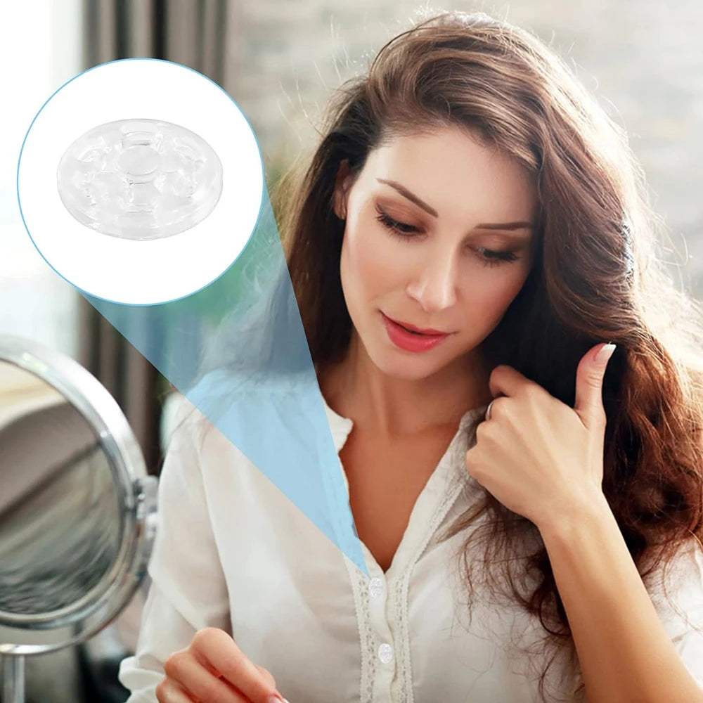 90Sets Plastic Sew-on Snap Buttons Invisible Snap Fasteners Buttons Round Clear Press Button for Sewing Clothing DIY Craft