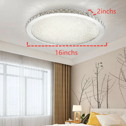 LOYALHEARTD 16" Modern Crystal Ceiling Light Pendant Lamp Luxury Embedded Installation Round LED Chandelier Raindrop Design