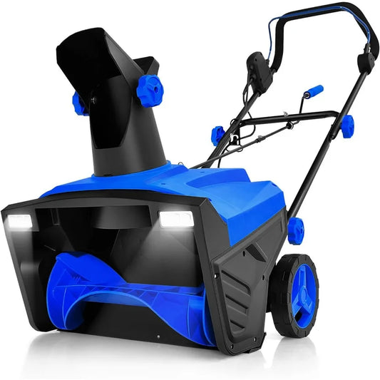 Electric Snow Blower 3190 RPM 20W Corded Snow Thrower w/ 15 AMP Motor 180 Rotating 30 FT Throwing Chute Dual LED Lights HDPE We