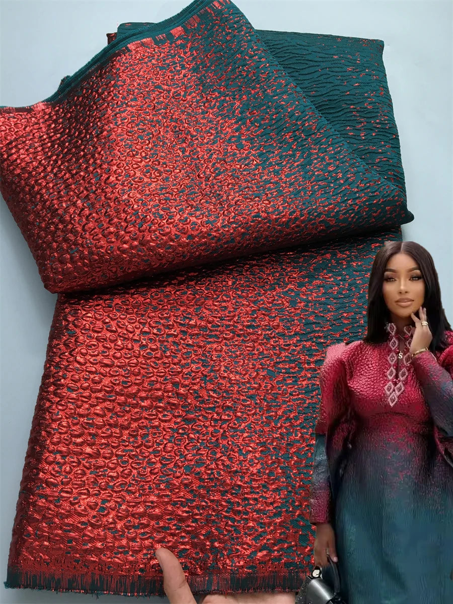 2025 Luxury High Quality Nigerian Jacquard Lace African Organza Brocade Lace Fabric 5 Yards French Tulle Party Gown Dress Sewing