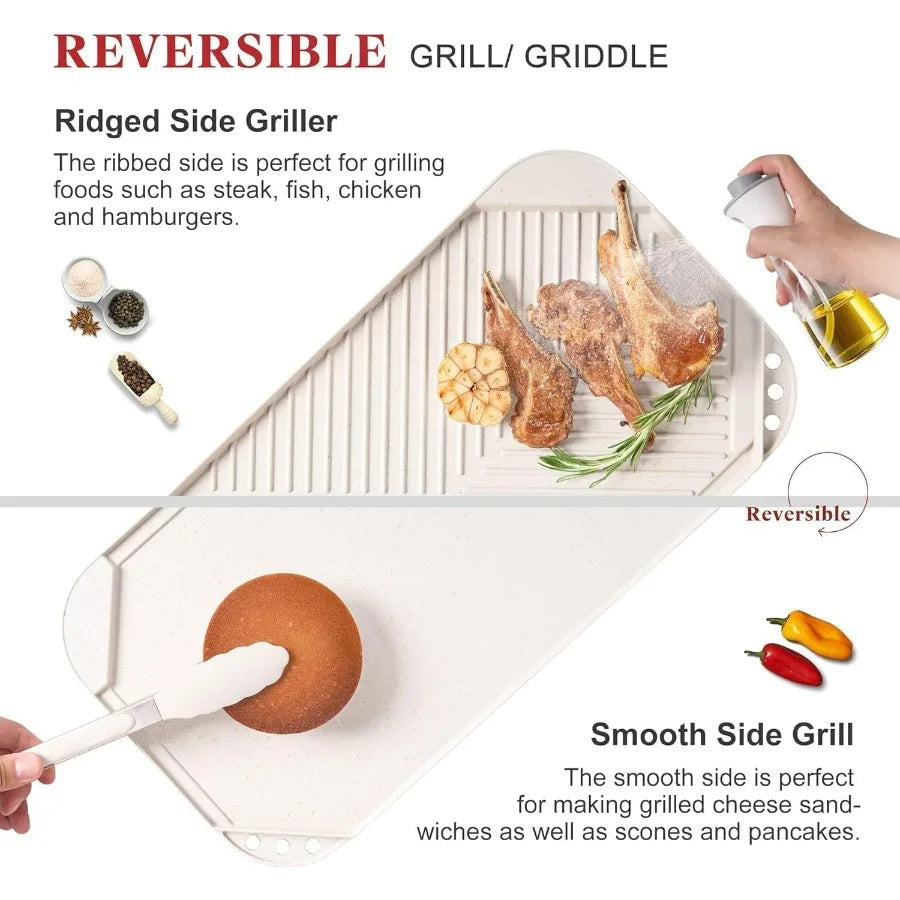 20Pcs Cookware Sets Nonstick Pots and Pans Set Granite Induction Cookware Non Stick Kitchen Cooking Set Grayish White Grill Gri