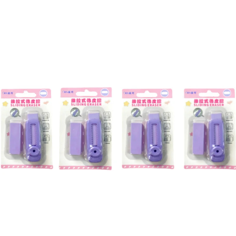 Purple eraser No trace eraser Retractable clean push and pull eraser Test supplies Creative eraser