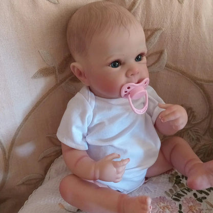 Risbecko 18"/45cm Realistic Reborn Girl Baby Doll Full Body Vinyl Silicone 3D Hand Painted Newborn Gift Birthday Gift Christmas