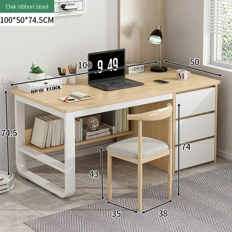 Drawers Study Office Desk Bedroom Student Setup Organizers European Computer Desk Floor Legs Mesa De Computador Modern Furniture