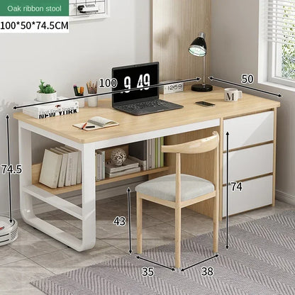 Drawers Study Office Desk Bedroom Student Setup Organizers European Computer Desk Floor Legs Mesa De Computador Modern Furniture