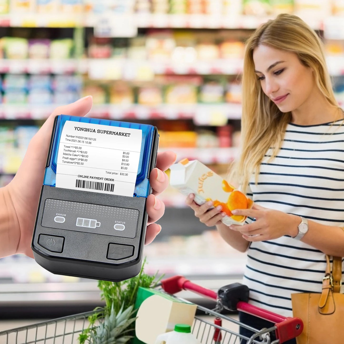 Portable Thermal Label Maker Wireless BT Mini Label Printer 58mm Barcode Printer for Retail Price Tag Warehouse Label Printing