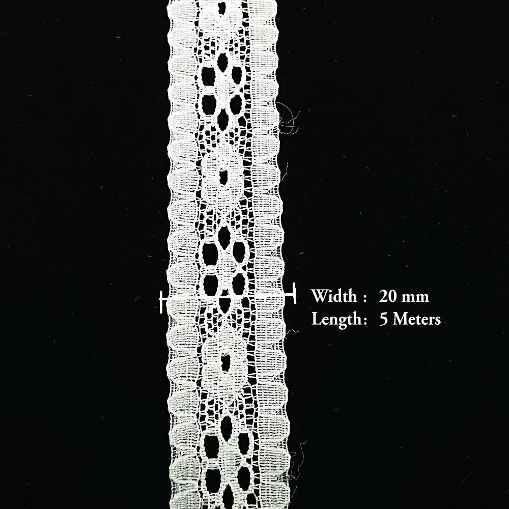 5 Meters White Black Lace Ribbon Assorted Pattern Trims for Gift Wrapping Christmas Wedding Decorations DIY Crafts Sewing Supply