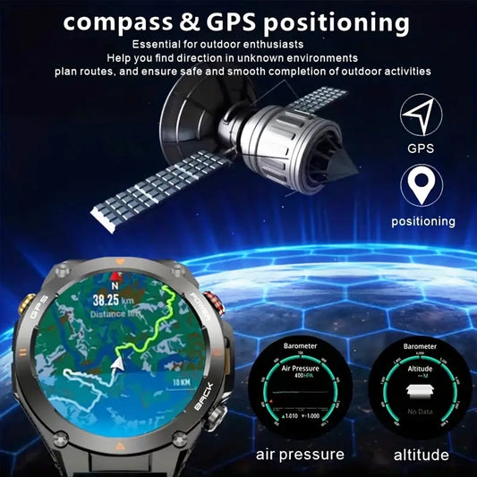 SENBONO New GPS Smart Watch 1.45” HD  Display Built-in GPS Bluetooth Phone Call 1ATM Waterpro Military Sports Smartwatch for Men