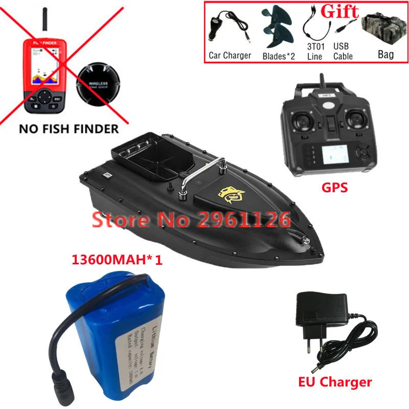 600M GPS Sonar Fish Exploration High Speed Remote Control Bait Boat Model 1.5KG 16GPS Constant Speed Cruise RC Bait Boat Model