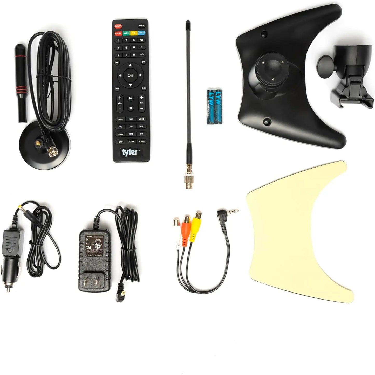 14' Portable TV LCD Monitor 1080P Rechargeable with HDMI, USB, RCA, FM Radio, Digital Tuner, AV Inputs, AC/DC, Antennas