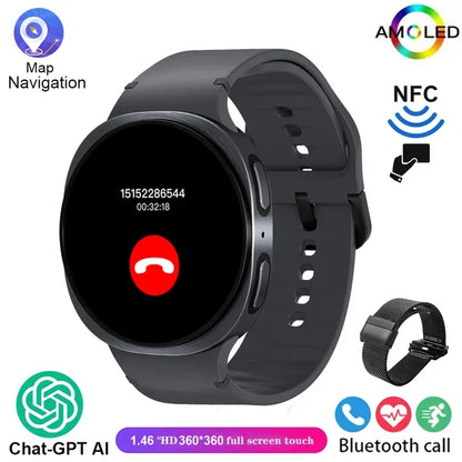 2026 New Men Watch 8 GPS Smart Watch 1.46inch AMOLED Health Sports Tracker Heart Rate NFC Bluetooth Call Waterproof Smartwatch