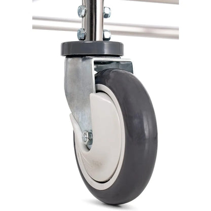 Heavy-Duty 2.5 Bushel Steel Laundry Cart with Chrome Finish for Commercial Use