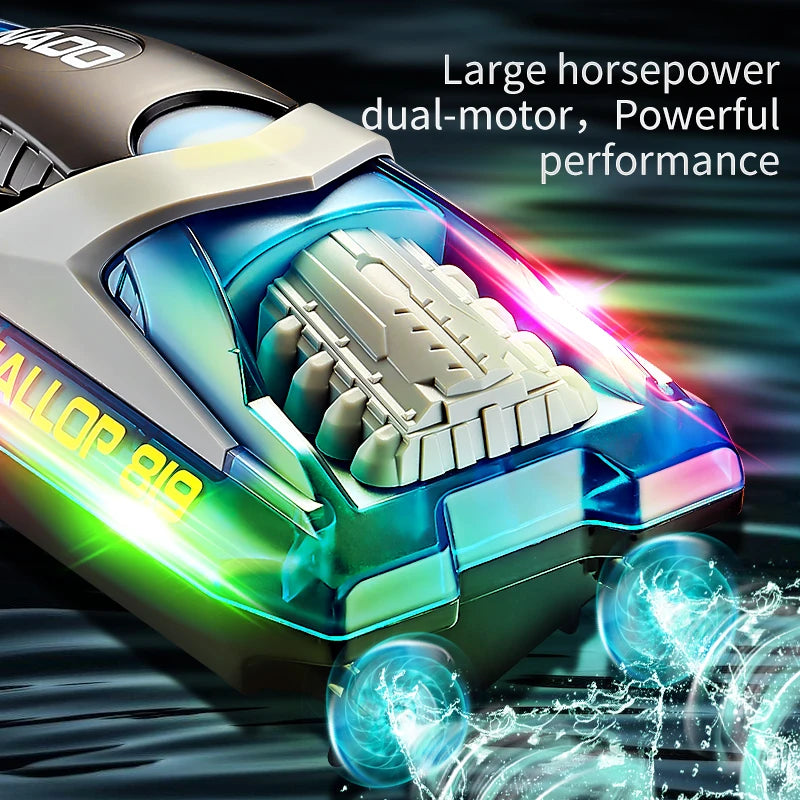 HJ819 RC Boat 2.4Ghz 15km/h High-Speed Remote Control Racing Ship Water Speed Boat Children Model Toy