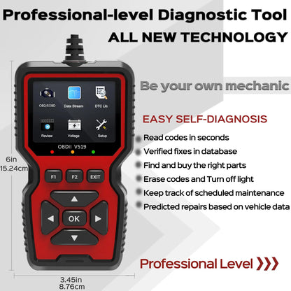 OBD2 Scanner Live Data Professional Mechanic OBDII Diagnostic Code Reader Tool for Check Engine Light V519