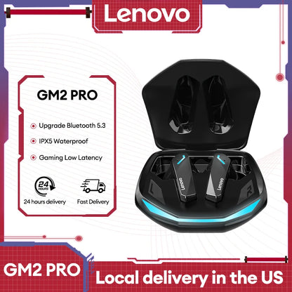 Ship From US Lenovo GM2 Pro Bluetooth Earphones Gaming Headset Low Latency Music Dual Mode Headphones with Mic HD Call Earbuds