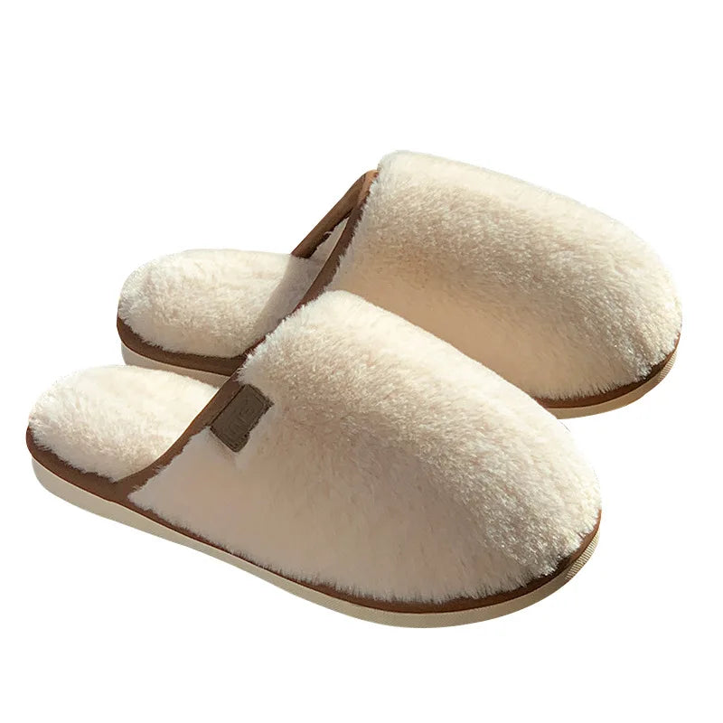 Crestar Women Warm Fuzzy Slippers Winter New Plush Indoor Flat Slides Comfy Soft Sole Fur Men Shoes Fluffy House Cotton Slippers