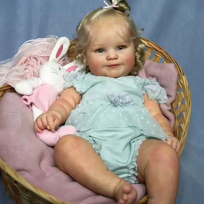 A 50cm Reborn Doll Baby Doll - Full Silicone Vinyl Girl Body - 20 Inch 3D Painted Skin Realistic Doll Toy Christmas Gift