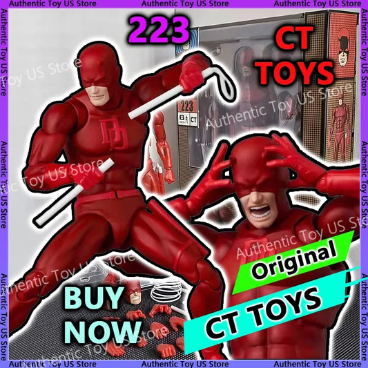 Original Ct Toys Daredevil Mafex 223 Comic Version Figure SHF Anime Action Figurine Statue Model Custom Gifts Kids Toys
