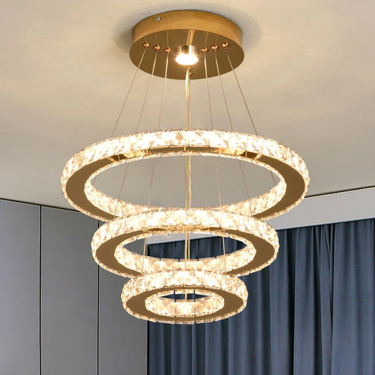 French luxury crystal chandeliers Hall living room Led ceiling lamp pendant ceiling light Room Kitchen Dining table decoration ﻿