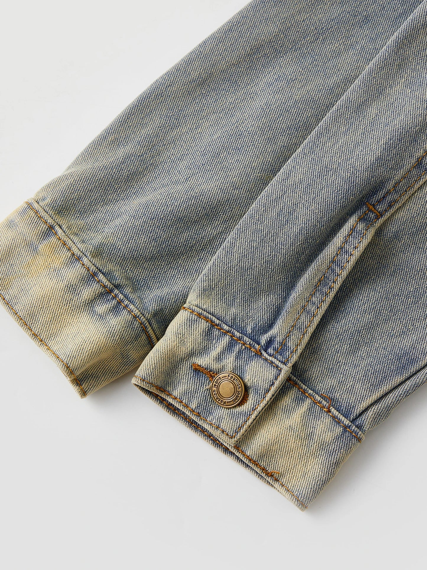 Women s Vintage Oversized Denim Jacket with Flap Pockets and Distressed Details Button Up Long Sleeve Casual Coat