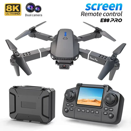 E88PRO Drone 8K 5G HD Dual Camera Aerial Photography Remote control screen display Control Aircraft Quadcopter