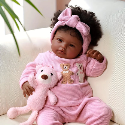 20 ” Realistic Reborn  Baby Dolls Girl,Soft Vinyl & Cloth Body Cute Newborn Doll With Play Set For Kids