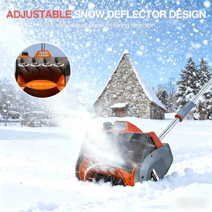 TaskStar Cordless Snow Blower w/LED Light 23 Ft Thrower Distance Electric Snow Shovel With 2 4.0Ah Batteries&Directional Plate