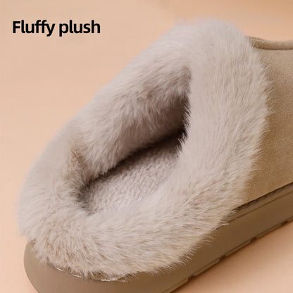 Winter Warm Plush Indoor Slippers for Women Men Non Slip Soft Sole Cotton Shoes Woman Cozy Thick Platform Fluffy House Slippers