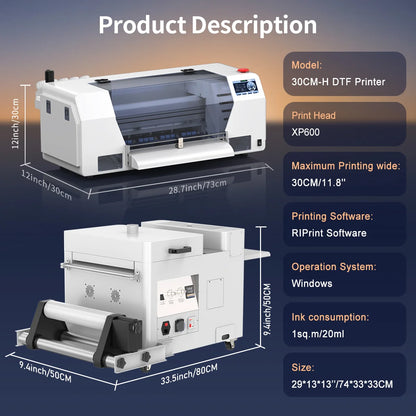 A3 DTF Printer For Epson XP600 Impresora A3 DTF Printing Machine Direct to Film Transfer A3 DTF Printers For T-Shirt Hoodies bag