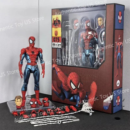 Original Ct Toys Spiderman Mafex 075 The Amazing Spider-Man Comic Ver Anime Action Figure Model Gifts Toys