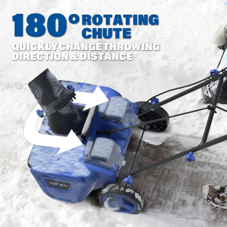 40V Snow Blower Cordless - 20-Inch Electric Snow Blower with Brushless Motor Dual LED Lights Efficient Snow Shovel for Driveway